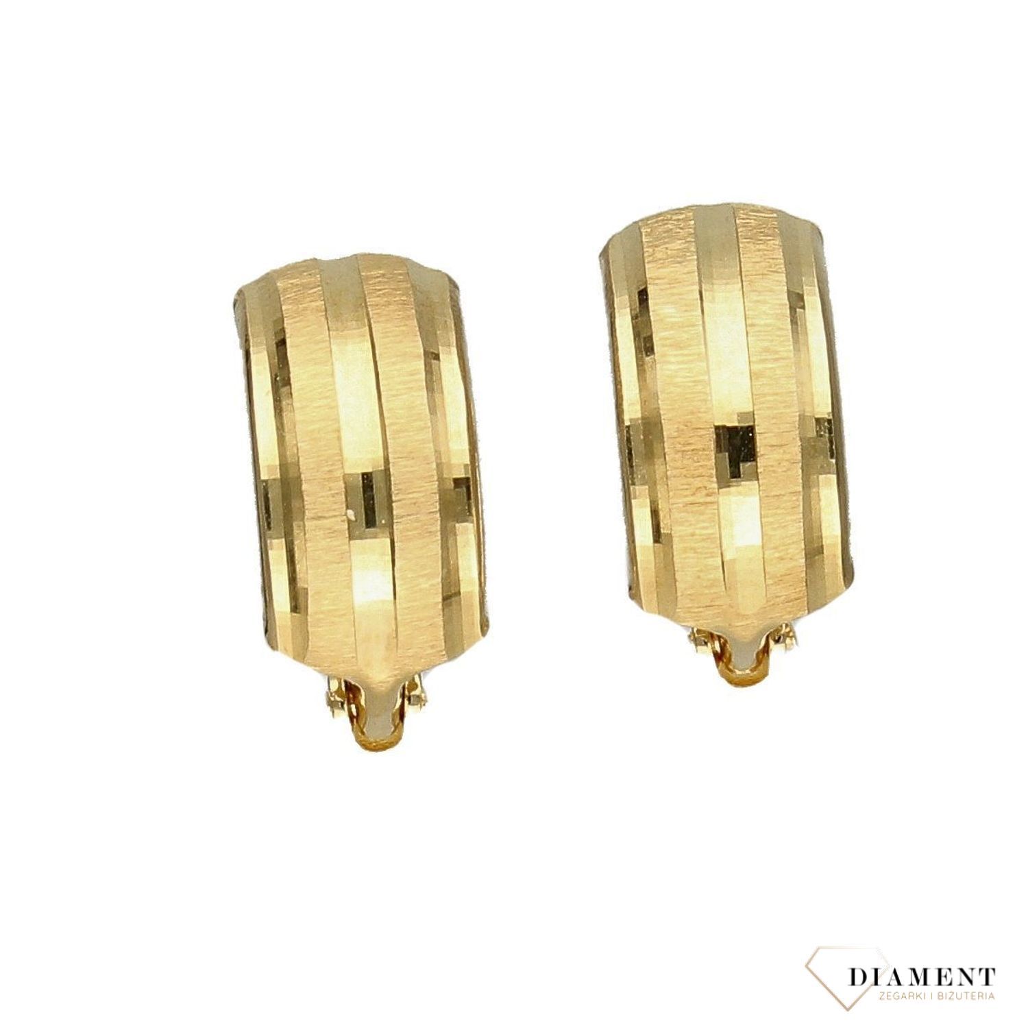 Złote kolczyki 585 matowa i błyszcząca powierzchnia KL 9790 585.jpg